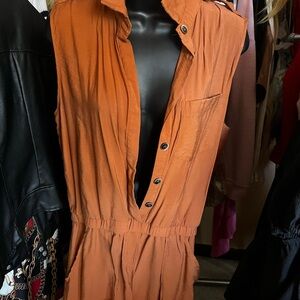 Orange Sleeveless Jumpsuit